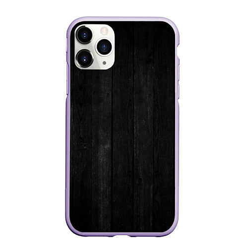 Чехол iPhone 11 Pro матовый Текстура темного паркета / 3D-Светло-сиреневый – фото 1