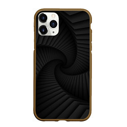 Чехол iPhone 11 Pro матовый Геометрическая темная иллюзия, цвет: 3D-коричневый