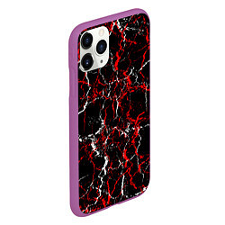 Чехол iPhone 11 Pro матовый Абстрактная текстура мраморного вида, цвет: 3D-фиолетовый — фото 2