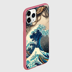 Чехол iPhone 11 Pro матовый Collage of all sorts of things and a wave, цвет: 3D-малиновый — фото 2