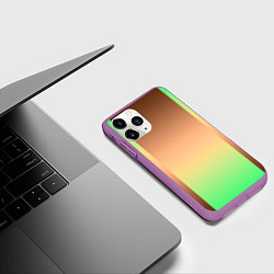 Чехол iPhone 11 Pro матовый Фисташковый комбинированный градиент, цвет: 3D-фиолетовый — фото 2