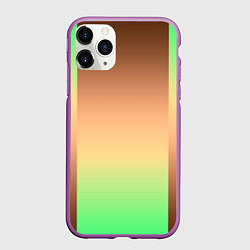 Чехол iPhone 11 Pro матовый Фисташковый комбинированный градиент, цвет: 3D-фиолетовый
