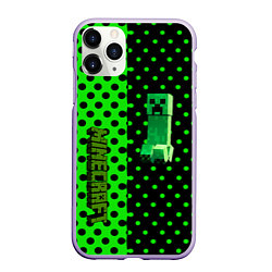 Чехол iPhone 11 Pro матовый Minecraft creeper pattern, цвет: 3D-светло-сиреневый