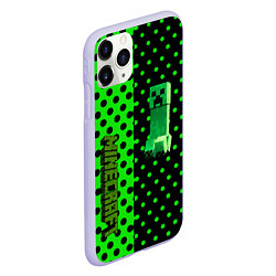 Чехол iPhone 11 Pro матовый Minecraft creeper pattern, цвет: 3D-светло-сиреневый — фото 2