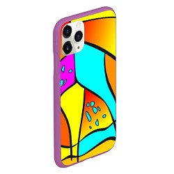 Чехол iPhone 11 Pro матовый Яркая абстракция, цвет: 3D-фиолетовый — фото 2