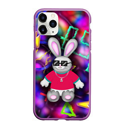 Чехол iPhone 11 Pro матовый Кролик в футболке, цвет: 3D-фиолетовый