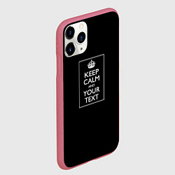 Чехол iPhone 11 Pro матовый Keep calm and text, цвет: 3D-малиновый — фото 2