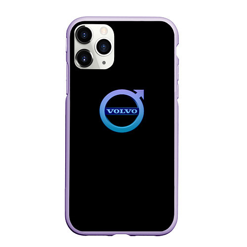 Чехол iPhone 11 Pro матовый Volvo neon logo / 3D-Светло-сиреневый – фото 1