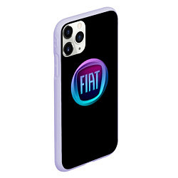 Чехол iPhone 11 Pro матовый FIAT logo neon, цвет: 3D-светло-сиреневый — фото 2