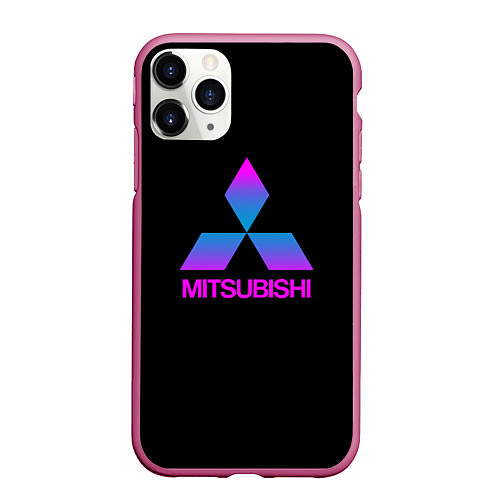 Чехол iPhone 11 Pro матовый Mitsubishi gradient / 3D-Малиновый – фото 1