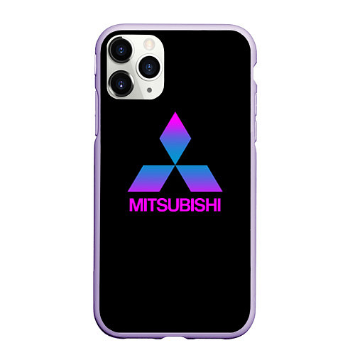 Чехол iPhone 11 Pro матовый Mitsubishi gradient / 3D-Светло-сиреневый – фото 1