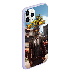 Чехол iPhone 11 Pro матовый PUBG персонаж в маске, цвет: 3D-светло-сиреневый — фото 2