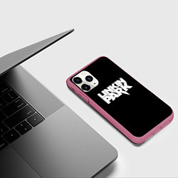 Чехол iPhone 11 Pro матовый Lnkin park logo white, цвет: 3D-малиновый — фото 2