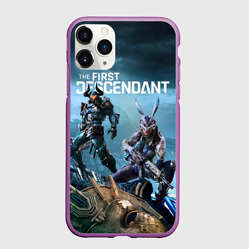 Чехол iPhone 11 Pro матовый The first descendant персонажи / 3D-Фиолетовый – фото 1