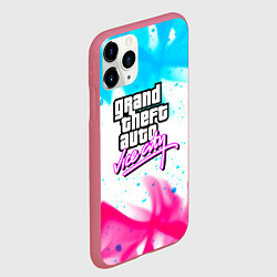 Чехол iPhone 11 Pro матовый GTA neon flame, цвет: 3D-малиновый — фото 2