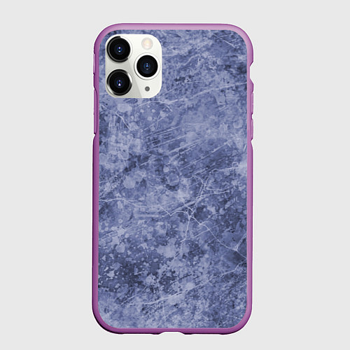 Чехол iPhone 11 Pro матовый Абстракция - синий лёд / 3D-Фиолетовый – фото 1