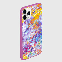 Чехол iPhone 11 Pro матовый Абстракция - colorful madness, цвет: 3D-фиолетовый — фото 2