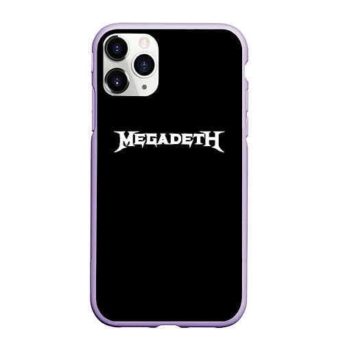 Чехол iPhone 11 Pro матовый Megadeth logo white / 3D-Светло-сиреневый – фото 1