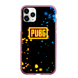 Чехол iPhone 11 Pro матовый PUBG огненное лого