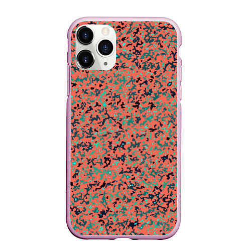 Чехол iPhone 11 Pro матовый Розово-бирюзовый абстрактный / 3D-Розовый – фото 1