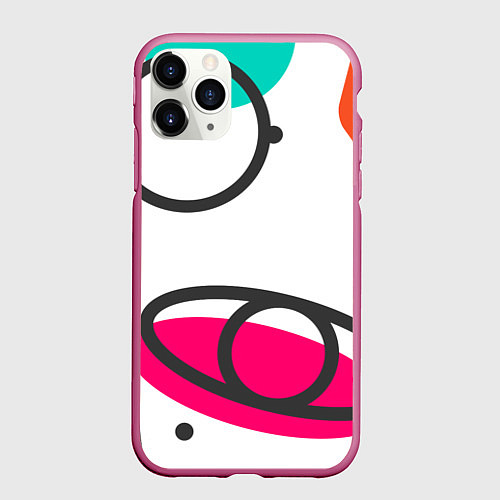 Чехол iPhone 11 Pro матовый Формы цвета / 3D-Малиновый – фото 1