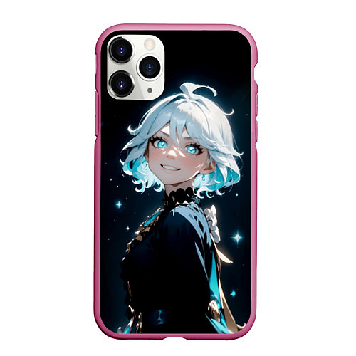 Чехол iPhone 11 Pro матовый Furina - Genshin impact / 3D-Малиновый – фото 1