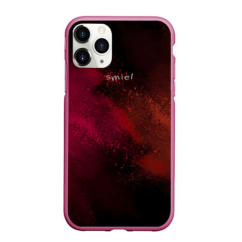 Чехол iPhone 11 Pro матовый Smile and colors / 3D-Малиновый – фото 1