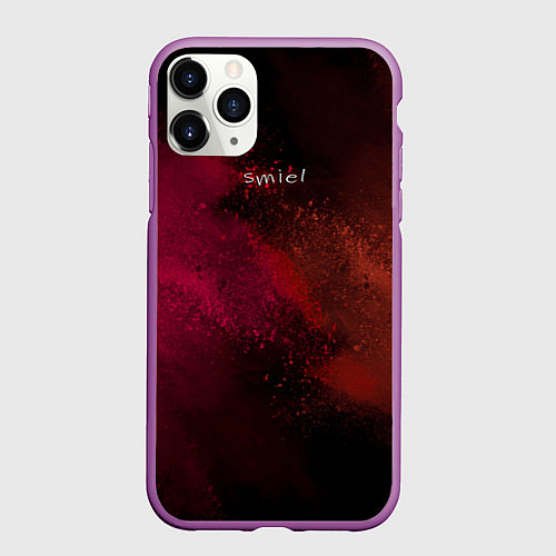 Чехол iPhone 11 Pro матовый Smile and colors / 3D-Фиолетовый – фото 1