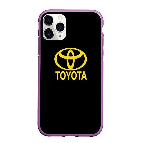 Чехол iPhone 11 Pro матовый Toyota yellow / 3D-Фиолетовый – фото 1