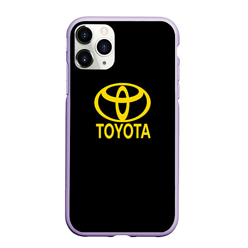 Чехол iPhone 11 Pro матовый Toyota yellow / 3D-Светло-сиреневый – фото 1