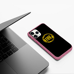 Чехол iPhone 11 Pro матовый FIAT logo yelow, цвет: 3D-малиновый — фото 2