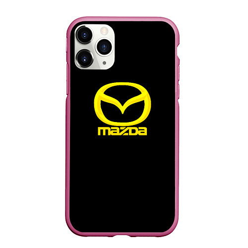 Чехол iPhone 11 Pro матовый Mazda yellow / 3D-Малиновый – фото 1