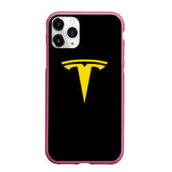 Чехол iPhone 11 Pro матовый Tesla yellow