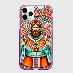 Чехол iPhone 11 Pro матовый Русский богатырь в славянском стиле