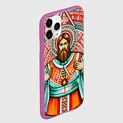Чехол iPhone 11 Pro матовый Русский богатырь в славянском стиле, цвет: 3D-фиолетовый — фото 2
