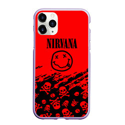 Чехол iPhone 11 Pro матовый Nirvana rock skull