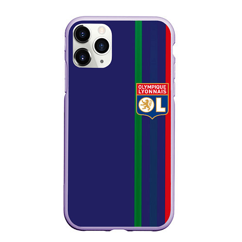 Чехол iPhone 11 Pro матовый Olympique lyonnais / 3D-Светло-сиреневый – фото 1