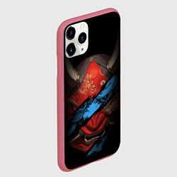 Чехол iPhone 11 Pro матовый Маска демона - Хання, цвет: 3D-малиновый — фото 2