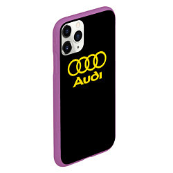 Чехол iPhone 11 Pro матовый Audi logo yellow, цвет: 3D-фиолетовый — фото 2