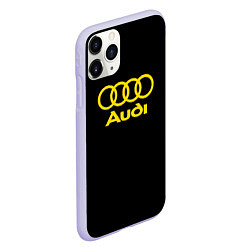 Чехол iPhone 11 Pro матовый Audi logo yellow, цвет: 3D-светло-сиреневый — фото 2