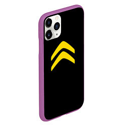 Чехол iPhone 11 Pro матовый Citroen logo yellow, цвет: 3D-фиолетовый — фото 2