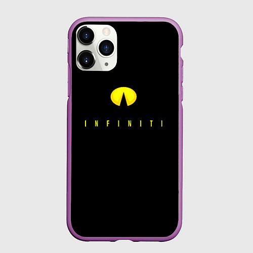 Чехол iPhone 11 Pro матовый Infiniti logo yellow / 3D-Фиолетовый – фото 1