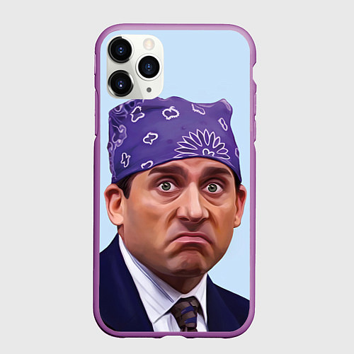 Чехол iPhone 11 Pro матовый Prison mike офис / 3D-Фиолетовый – фото 1