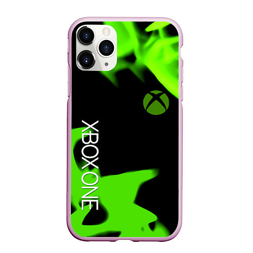 Чехол iPhone 11 Pro матовый Xbox one green flame / 3D-Розовый – фото 1