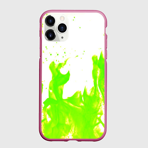 Чехол iPhone 11 Pro матовый Кислотный огонь / 3D-Малиновый – фото 1