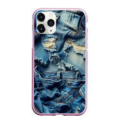 Чехол iPhone 11 Pro матовый Denim rags - fashion trend