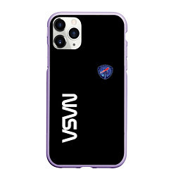 Чехол iPhone 11 Pro матовый Nasa space steel, цвет: 3D-светло-сиреневый