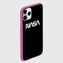 Чехол iPhone 11 Pro матовый NASA glitch, цвет: 3D-фиолетовый — фото 2