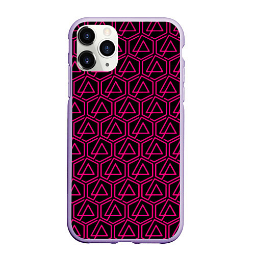 Чехол iPhone 11 Pro матовый Linkin park pink logo / 3D-Светло-сиреневый – фото 1