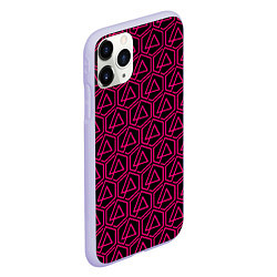 Чехол iPhone 11 Pro матовый Linkin park pink logo, цвет: 3D-светло-сиреневый — фото 2